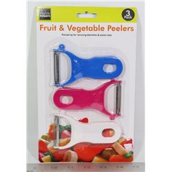 NEW 3 PACK FRUIT AND VEGETABLE PEELERS