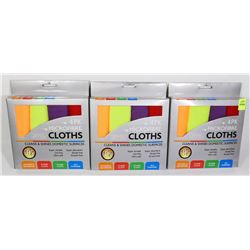 THREE NEW 4 PACKS OF MICROFIBER CLOTHS