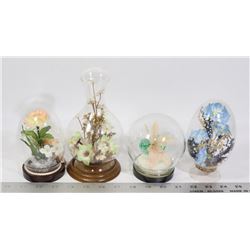 SET OF 4 FLOWER GLOBES