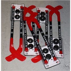 5 NEW TEAM CANADA MINI HOCKEY STICK SETS