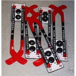 5 NEW TEAM CANADA MINI HOCKEY STICK SETS