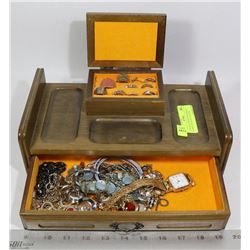 VINTAGE JEWELRY BOX  WITH CONTENTS