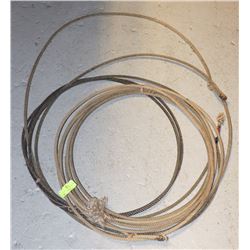 TWO AUTHENTIC ROPE LARIATS