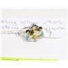 Image 1 : STERLING SILVER .925 CITRINE/TURQUOISE RING SIZE 7