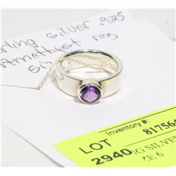 STERLING SILVER .925 AMETHYST RING SIZE 6