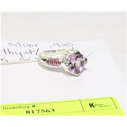 STERLING SILVER .925 AMETHYST/GARNET RING SIZE 7
