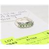 Image 1 : STERLING SILVER .925 GREEN DIAMOND RING SZ 7