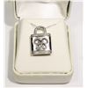 Image 1 : STERLING SILVER .925,DIAMOND LOCK PENDANT/CHAIN