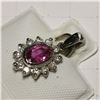 Image 7 : 14K WHITE GOLD PINK SAPPHIRE(0.6CT) DIAMOND(0.18CT