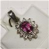 Image 8 : 14K WHITE GOLD PINK SAPPHIRE(0.6CT) DIAMOND(0.18CT