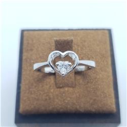 SILVER CUBIC ZIRCONIA  RING (~SIZE 7)