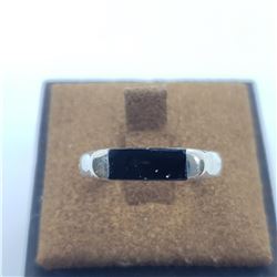SILVER BLACK ONYX  RING (~SIZE 6,8)