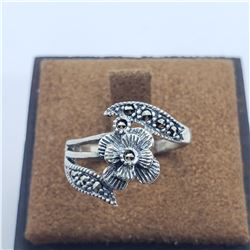 SILVER MARCASITE  RING (~SIZE 5,6,7)