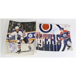 JUSTIN SCHULTZ MIKE KRUSHELNYSKI OILERS SIGNED PIC