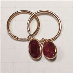 10K ROSE GOLD RUBY(3.1CT)  EARRINGS (~WEIGHT 1.16G