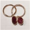Image 3 : 10K ROSE GOLD RUBY(3.1CT)  EARRINGS (~WEIGHT 1.16G