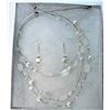 Image 1 : 3)  SET OF WHITE PEARL AND CRYSTAL