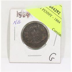 NEW BRUNSWICK  PENNY - 1864