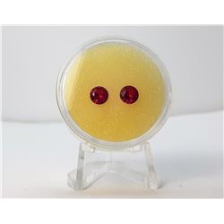 5)  LOT OF 2 ROUND MATCHED NATURAL RUBY