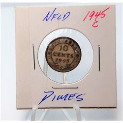 14)  NEWFOUNDLAND 1945 DIME FROM BEFORE