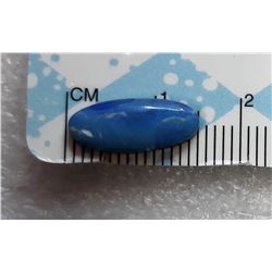 6)  NATURAL ELONGATED OVAL BLUE OPAL