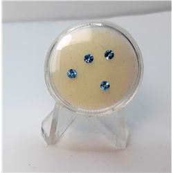 7)  LOT OF 4 NATURAL ROUND BLUE TOPAZ