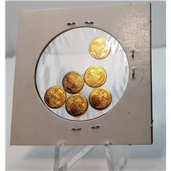 8)  LOT OF 6  24K GOLD PLATED ST. GAUDIN