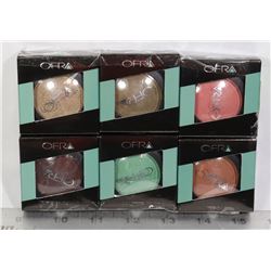LOT OF 6 OFRA BLUSH AND EYESHADOW