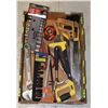 Image 1 : FLAT OF HAND TOOLS INCLUDING SAWS, TAPE MEASURES,