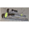 Image 1 : TWO MASTERCRAFT PIPE WRENCHES (14" AND 18")
