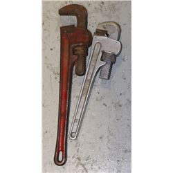 TWO PIPE WRENCHES (14" AND 18")