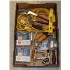 Image 1 : FLAT OF TOOLS INCLUDING CLAMPS, ELECTRICAL CORD,