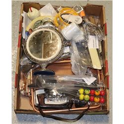 FLAT OF ASSORTED HOME AND KITCHEN ESTATE ITEMS