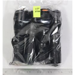 FOUR LED FLASHLIGHTS (BATTERIES NOT INCLUDED)