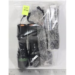 FOUR LED FLASHLIGHTS (BATTERIES NOT INCLUDED)