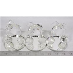 THREE CRYSTAL CHERRY FIGURES