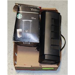 FLAT WITH MILK FROTHIER AND SMALL TOWER FAN