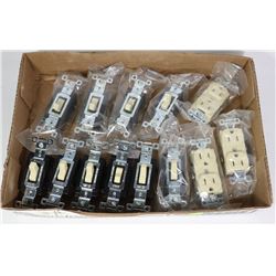 FLAT OF NEW LIGHT SWITCHES AND RECEPTACLES