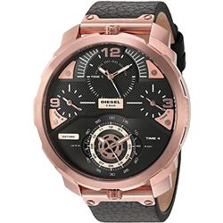 NEW DIESEL MACHINUS ROSE GOLD BLACK DIAL WATCH