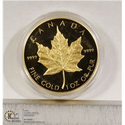 CANADIAN $50 GOLD COIN 1 OZ.  1989 MAPLE LEAF