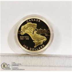 CANADIAN $100 GOLD COIN  1992 EXPLORER