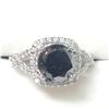 Image 1 : 11) 14K WHITE GOLD BLACK DIAMOND RING SIZE 6.5