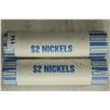 Image 1 : 2-$2 ROLLS OF 2010-P JEFFERSON NICKELS BU