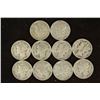 Image 1 : 10 ASSORTED 1940'S MERCURY DIMES