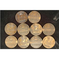 10 VINTAGE FUGIO TOKENS