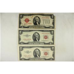 1928-D & 2-1953-A $2 RED SEAL US NOTES AS SHOWN