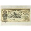 Image 1 : 1863 STATE OF LOUISIANA $5 OBSOLETE BANK NOTE