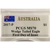 Image 3 : 2017-P AUSTRALIA WEDGE TAILED EAGLE SILVER DOLLAR