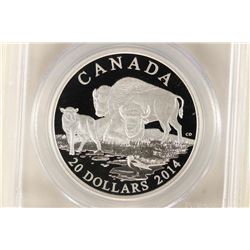 2014 CANADA BISON- A FAMILY AT REST SILVER $20