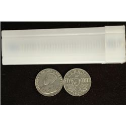 ROLL OF 40-1927 CANADA 5 CENTS